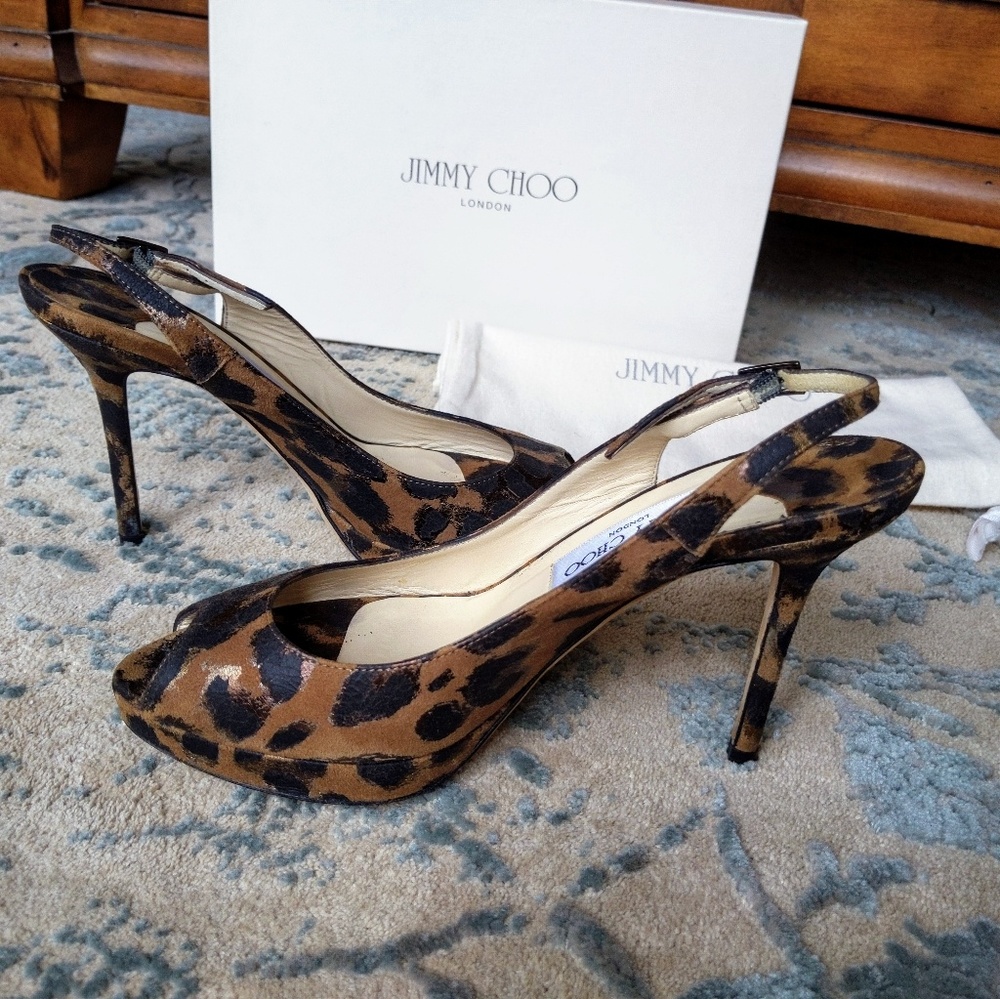 Jimmy Choo Zebra Print Leather Stilletto Size 36